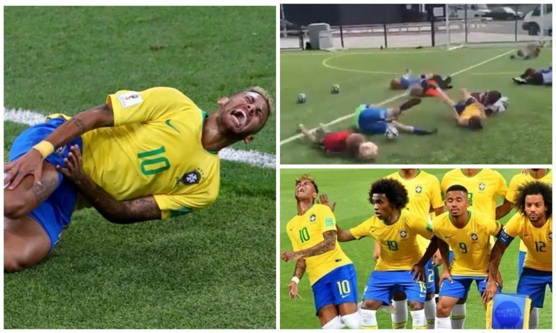 Футболист Neymar симулирует